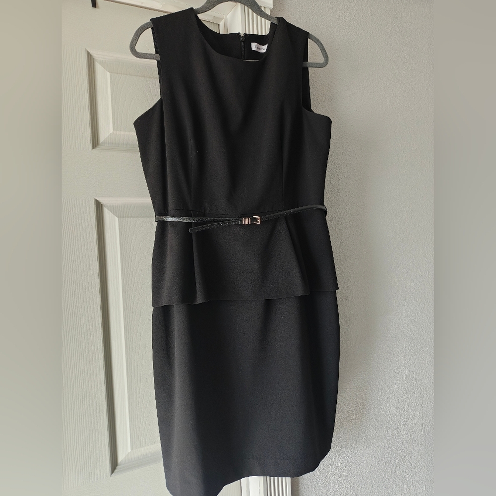 Calvin Klein Black Sleeveless Midi Dress